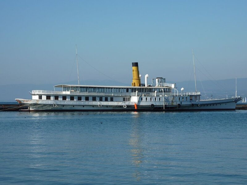 White Steamship on Water