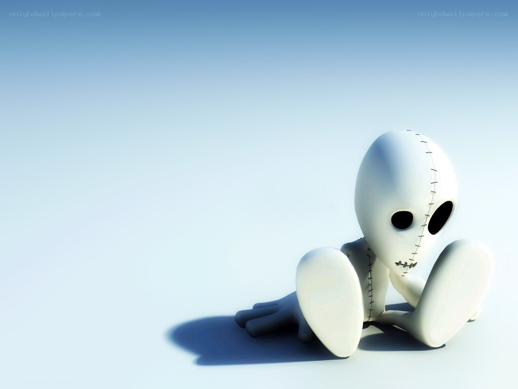 white stitched alien figure