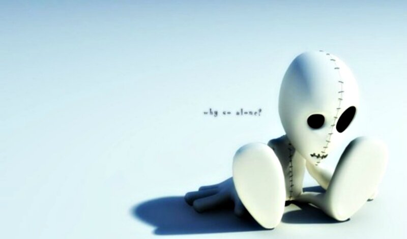 White Stitched Figure — Melancholic