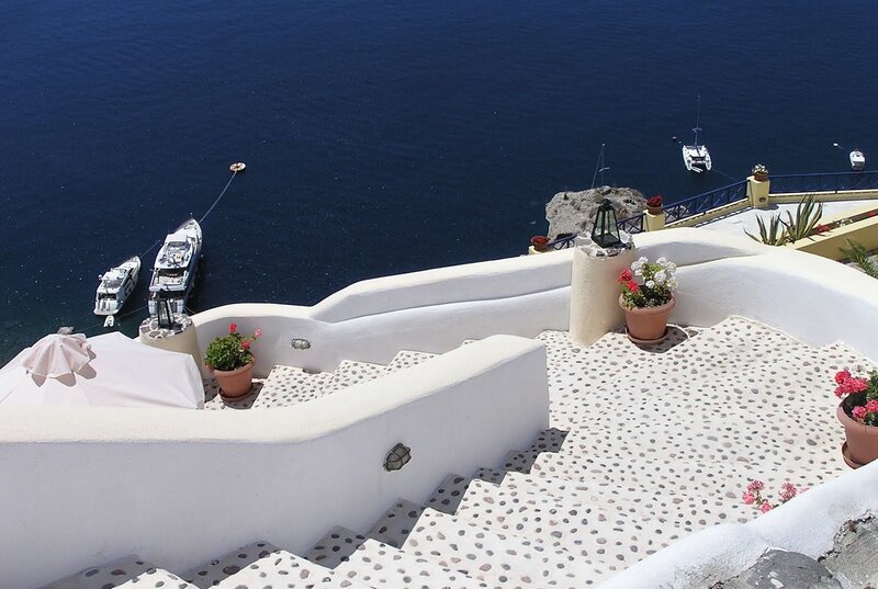 White Stone Staircase — Serene
