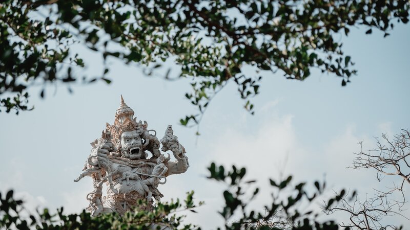 White Stone Statue — Dramatic
