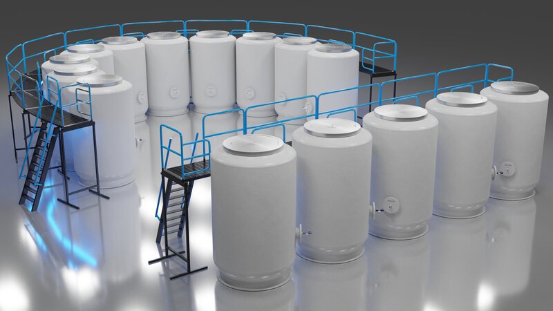 White Storage Tanks