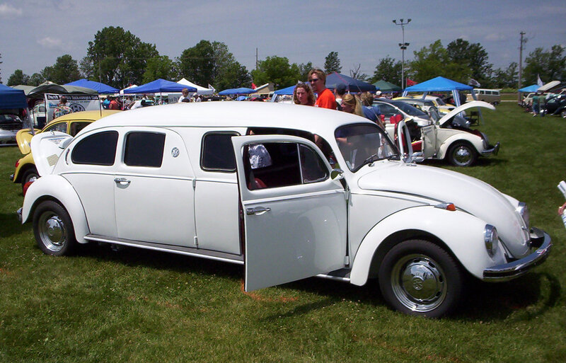 White Stretched Beetle Car