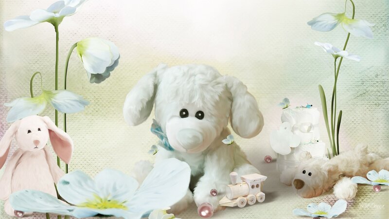 White Stuffed Dog