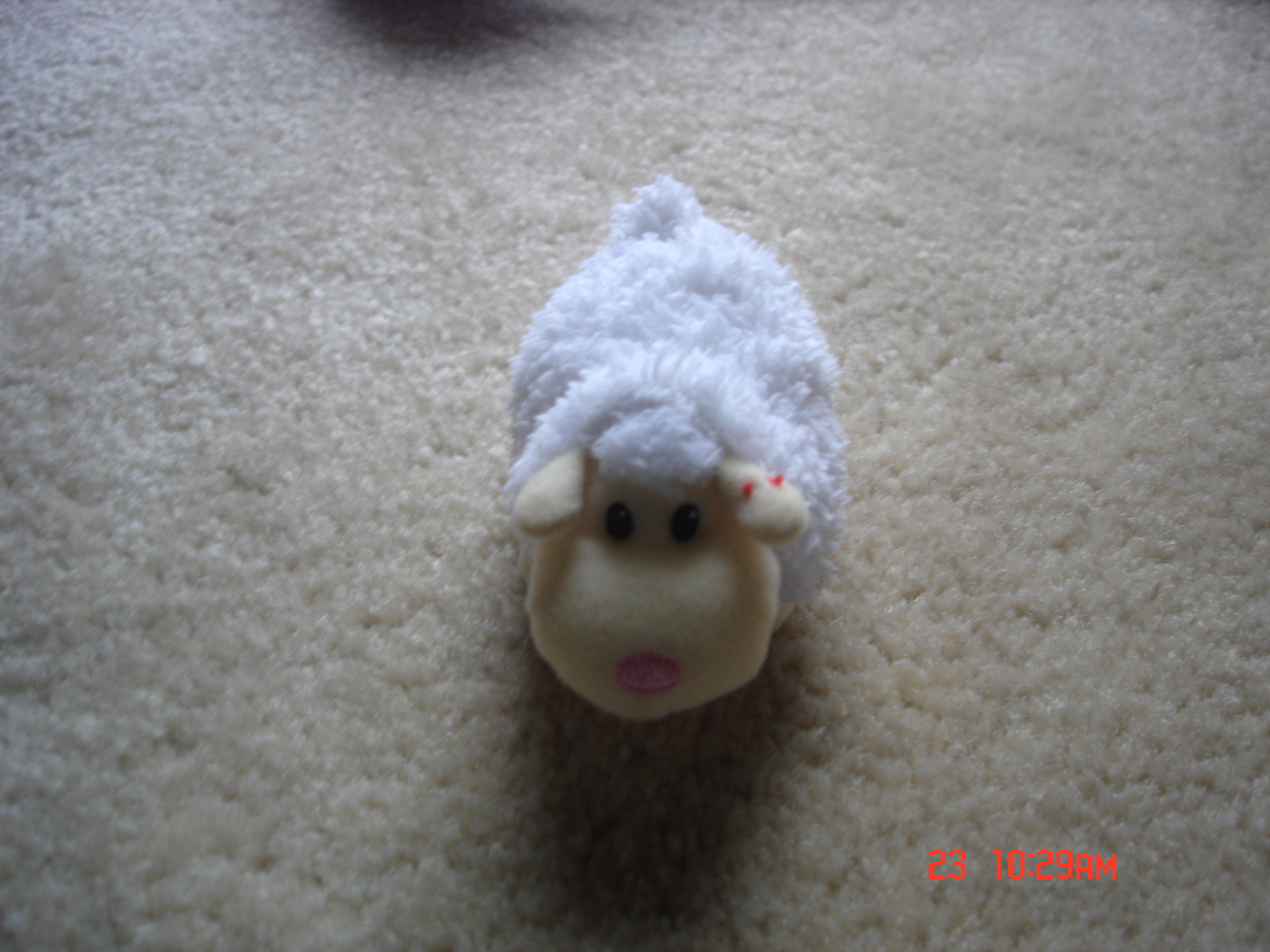white stuffed sheep toy