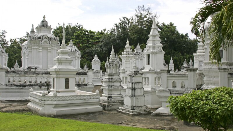 White Stupas in Cemetery