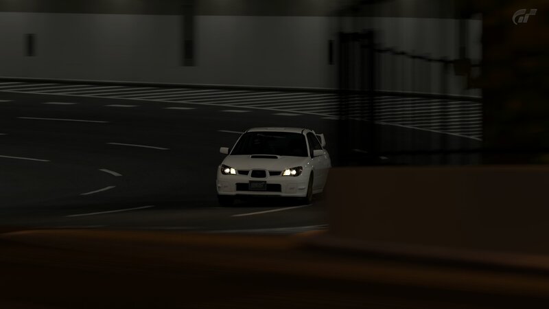 White Subaru Car — Dark