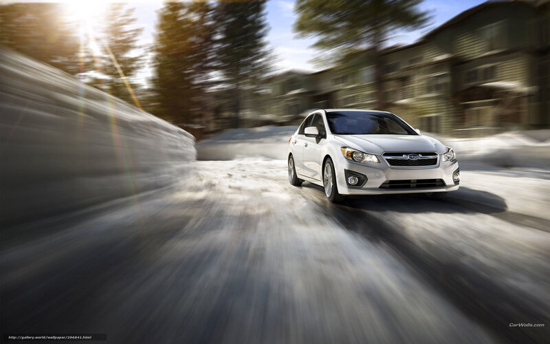 White Subaru Car