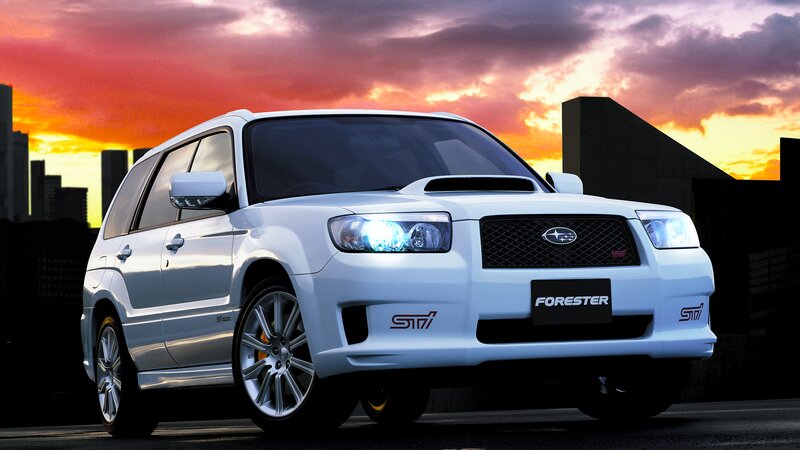 White Subaru Forester Sti
