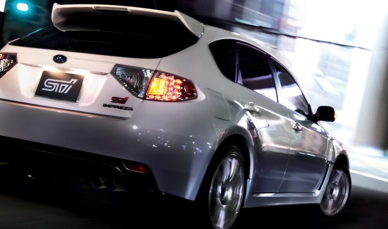 white subaru impreza sti