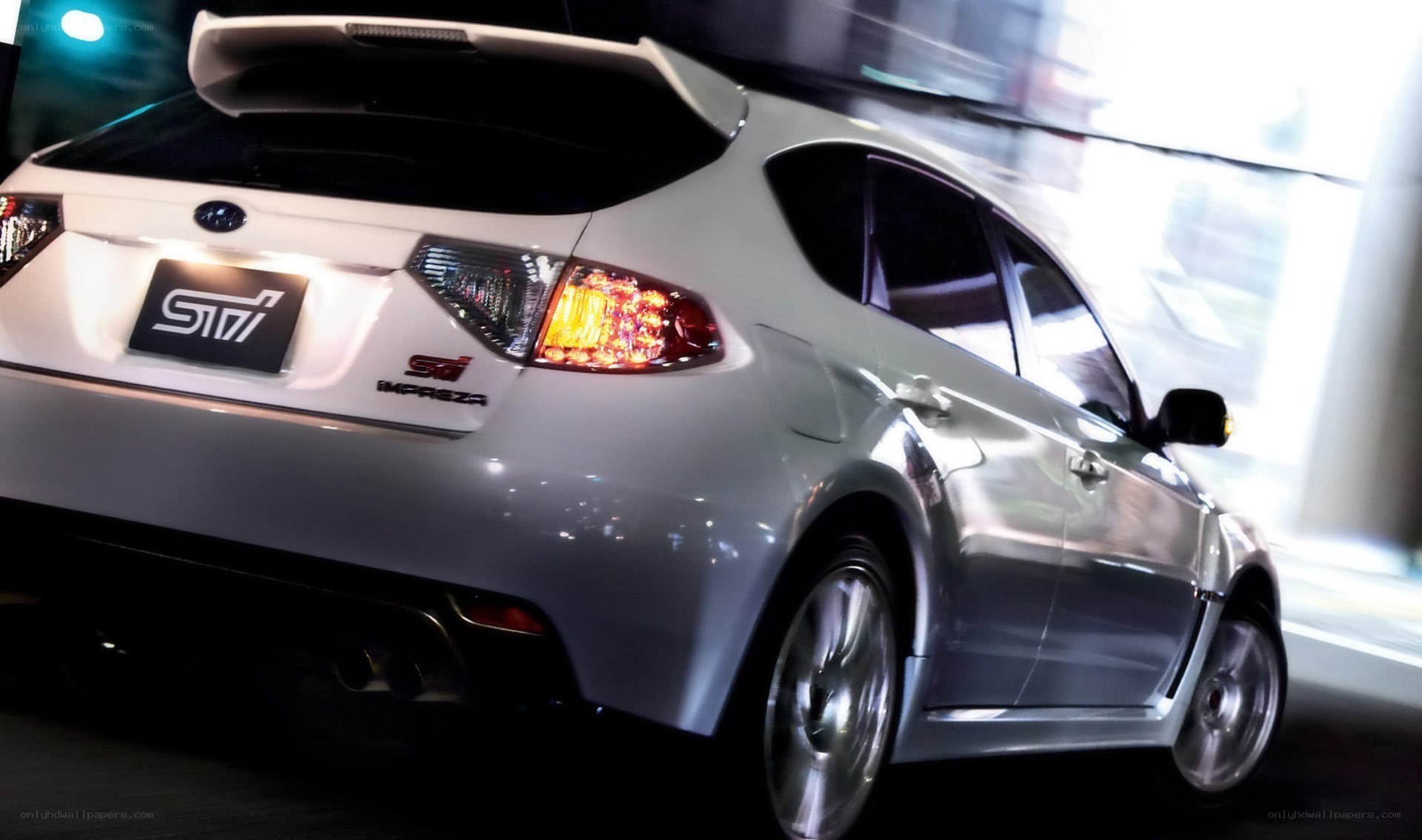 white subaru impreza sti