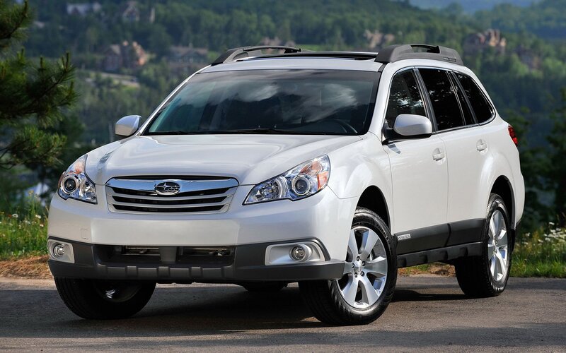White Subaru Outback SUV