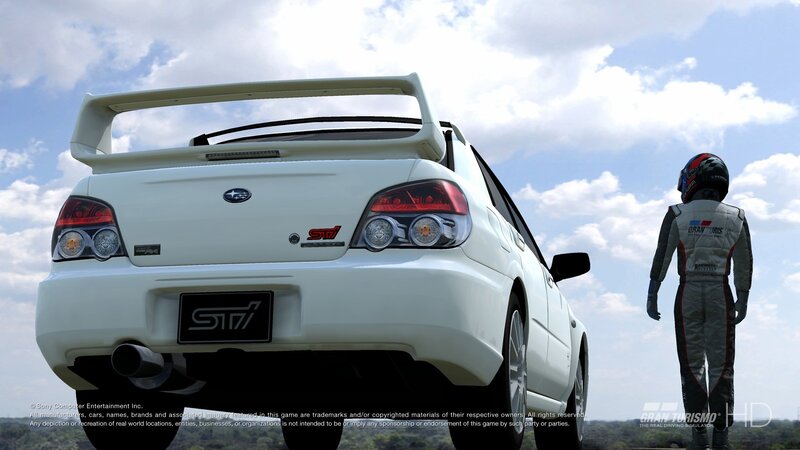 White Subaru Sti Car — Calm