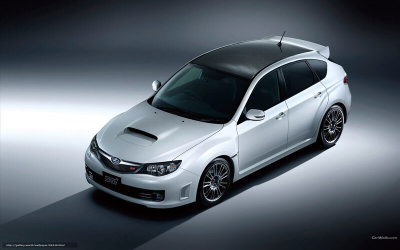 white subaru sti hatchback