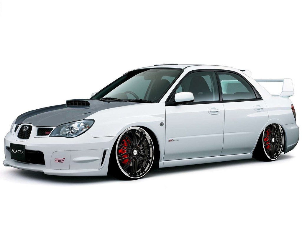 white subaru sti sedan