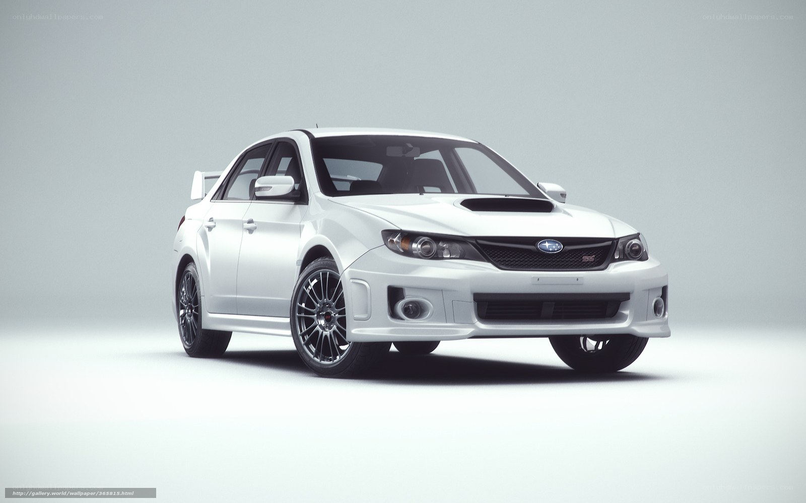 white subaru sti sedan