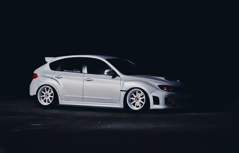 white subaru wrx hatchback