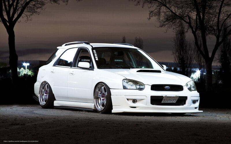 White Subaru Wrx Station Wagon — Dramatic