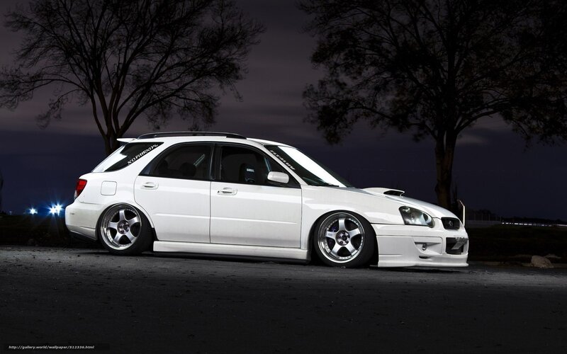 white subaru wrx station wagon