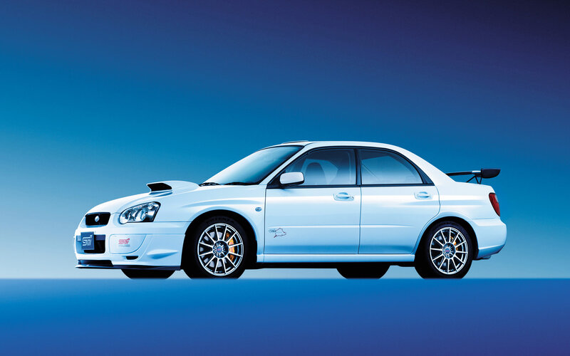 White Subaru Wrx Sti — Blue