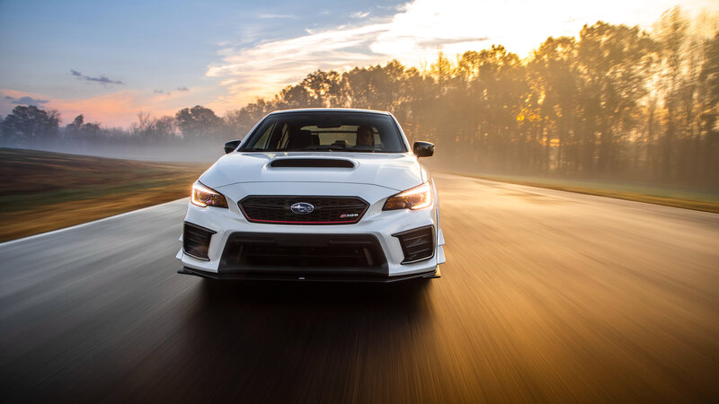 White Subaru Wrx Sti — Dramatic, Sunset, Photograph, Car