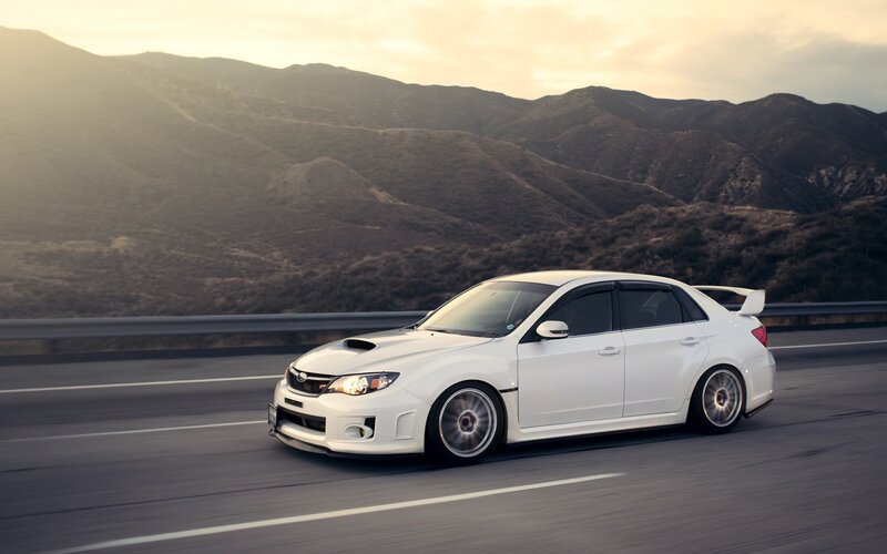 White Subaru Wrx Sti — Dramatic