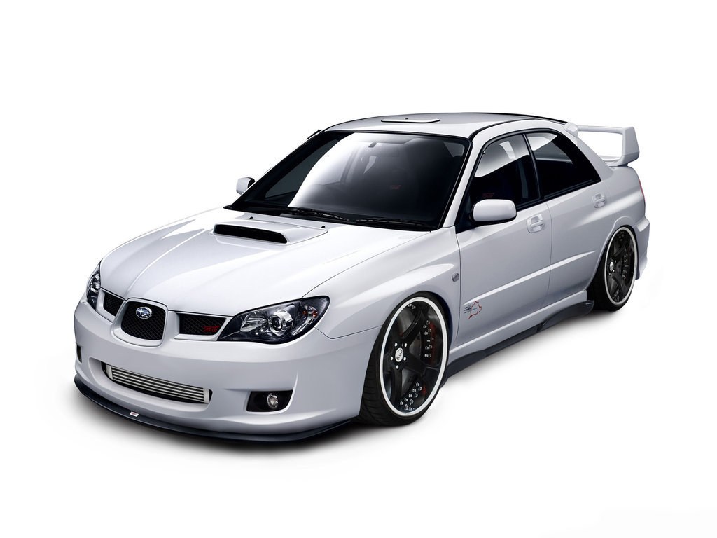 white subaru wrx sti sedan