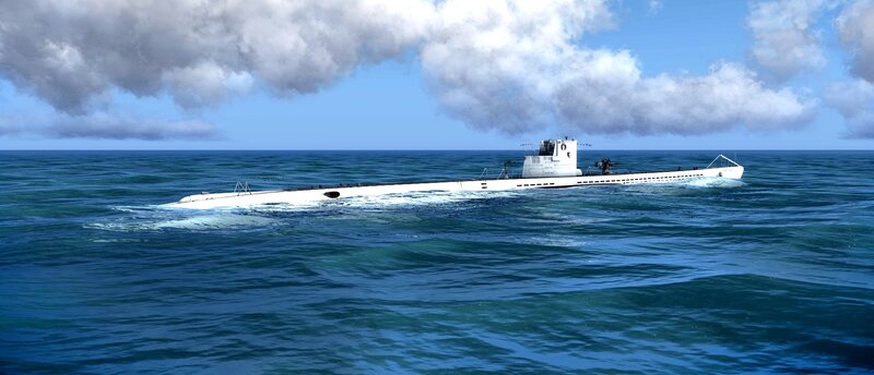 White Submarine on Ocean