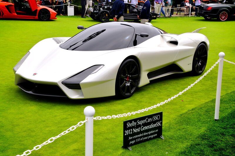 White Supercar on Grass