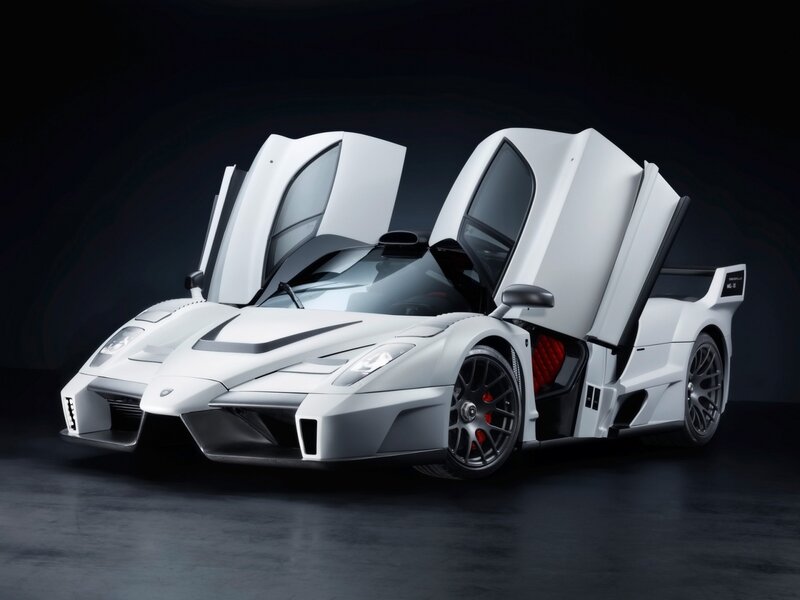 White Supercar with Doors Open — Dramatic, Photograph