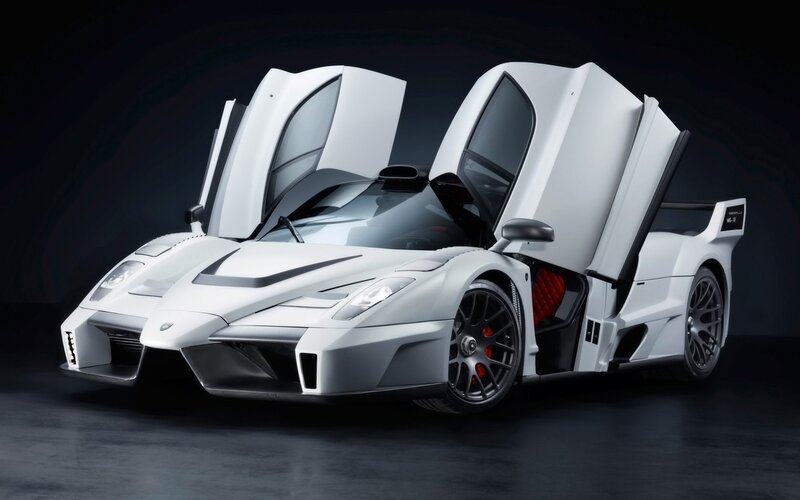 White Supercar with Doors Open — Interior