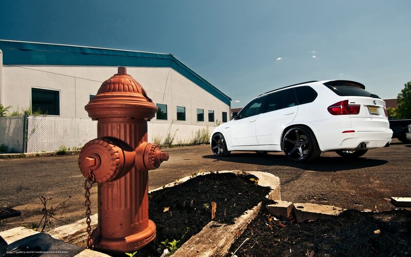White SUV and fire hydrant