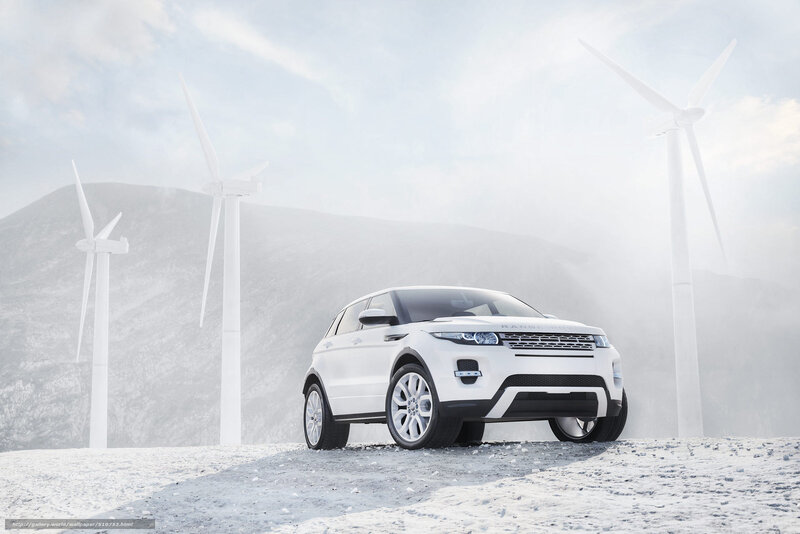 White SUV in a wind farm