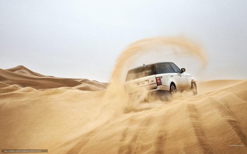White SUV in Desert — Beige