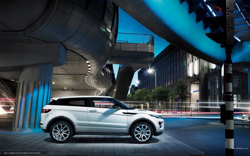 White SUV in futuristic city