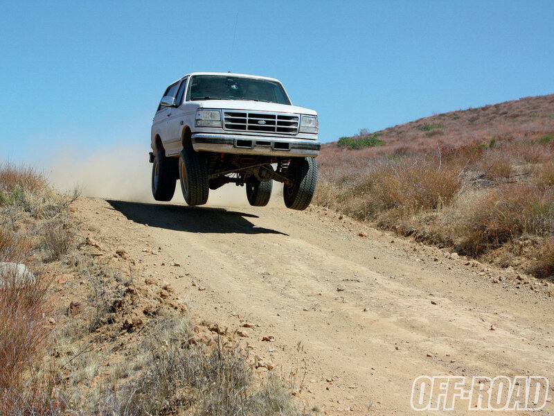 White Suv in Mid-air