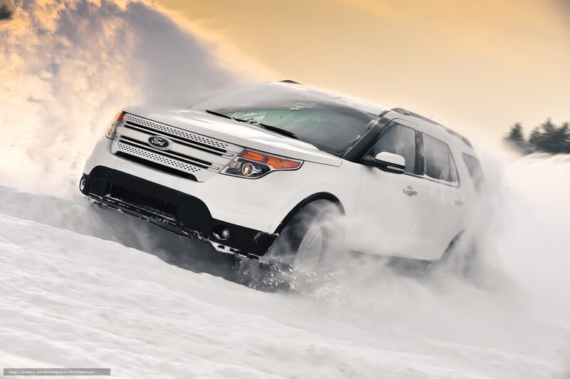White Suv in Snow — Dramatic