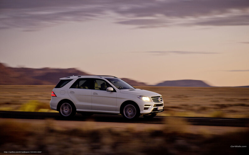 White SUV on desert road
