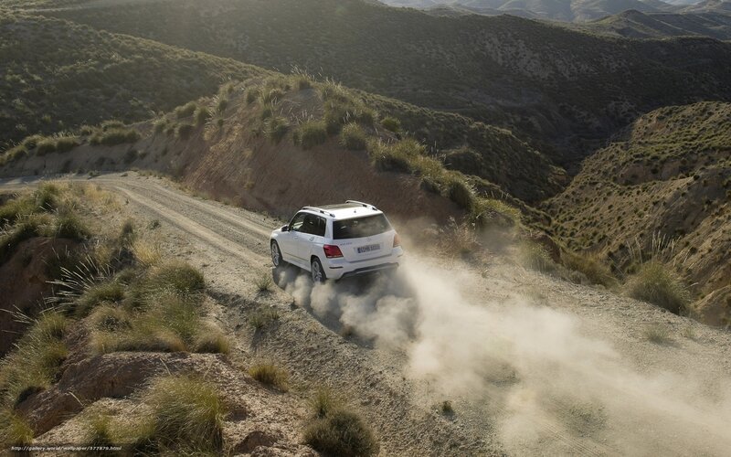 White Suv on Dirt Road — Brown, Dramatic