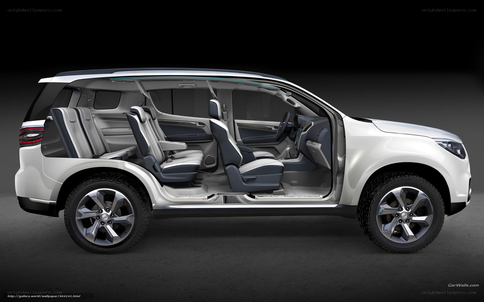 White SUV with open doors