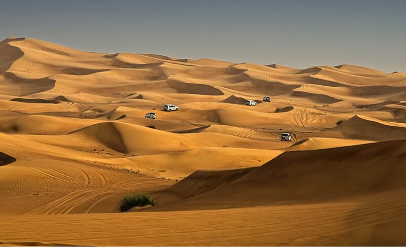 White Suvs in Desert
