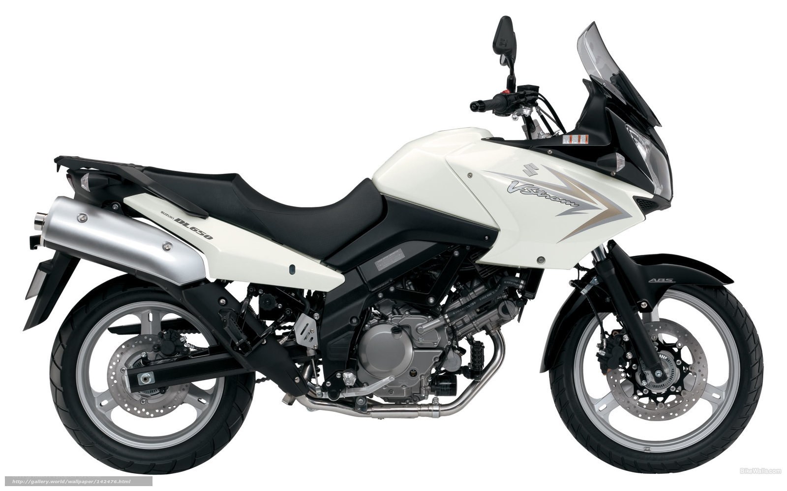 white suzuki dl650 vstrom motorcycle