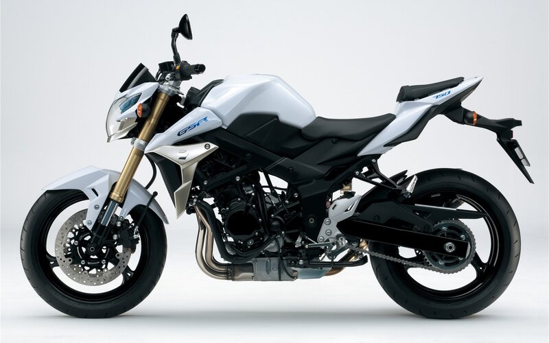 White Suzuki GSR750 motorcycle