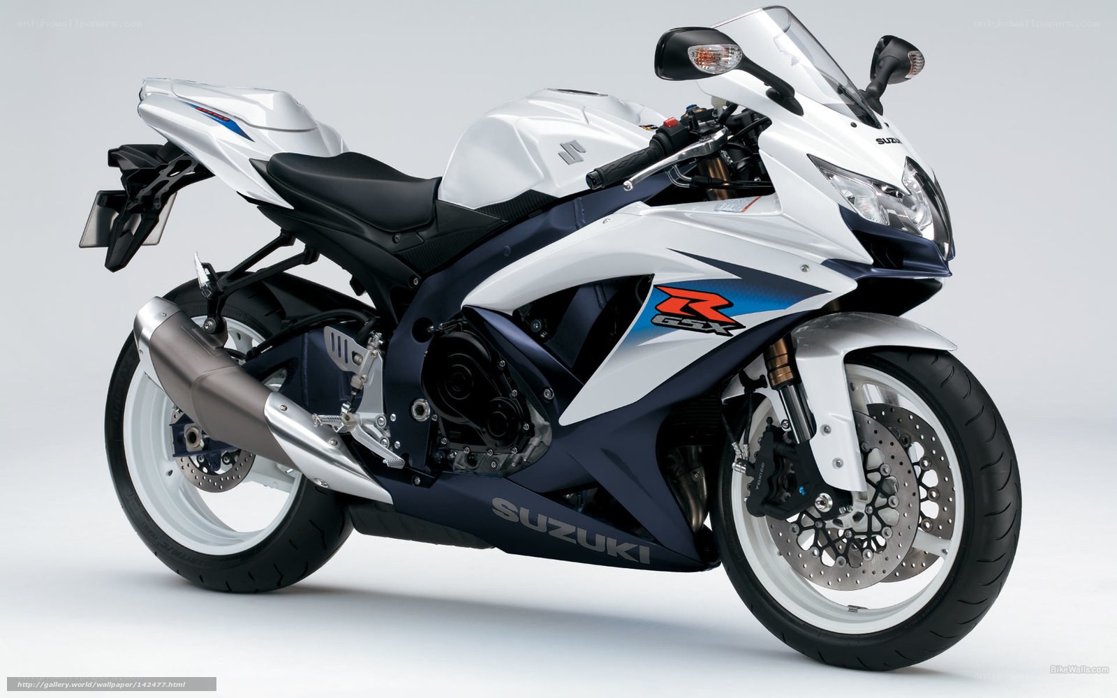 White Suzuki GSX-R motorcycle