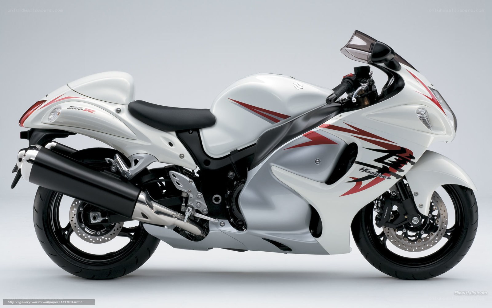 White Suzuki Hayabusa motorcycle