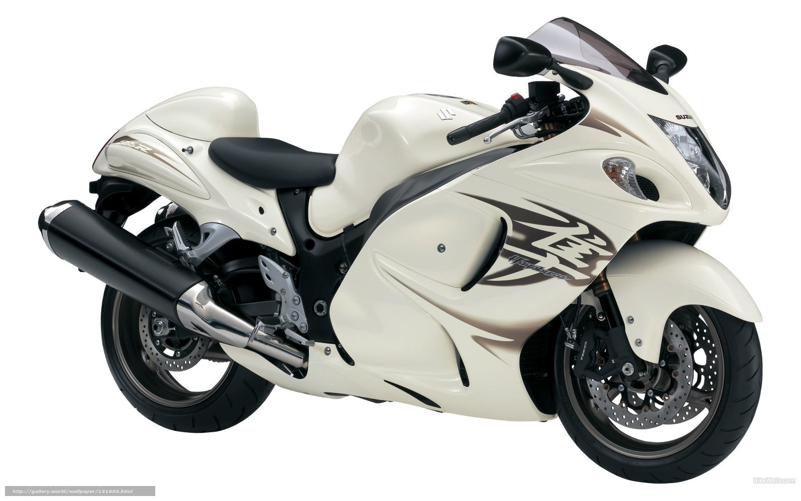 white suzuki hayabusa motorcycle