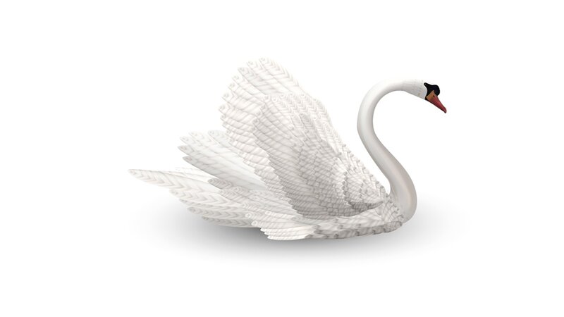 White Swan with Spread Wings — Serene