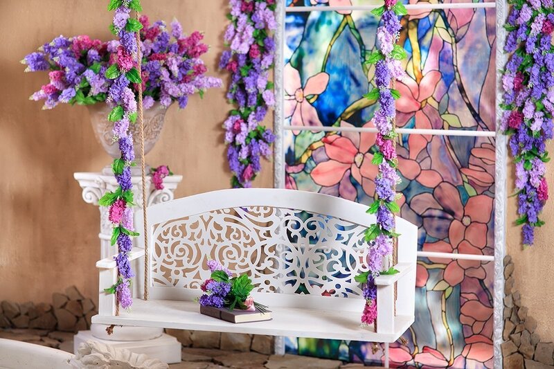 White Swing Bench — Purple