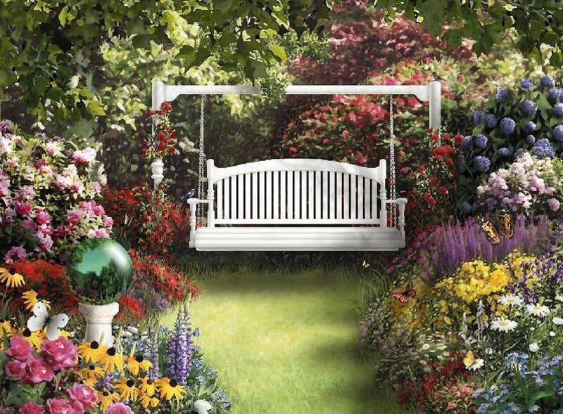 White Swing Bench