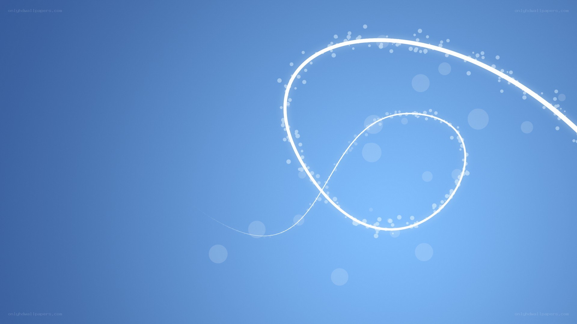 white swirl on blue background